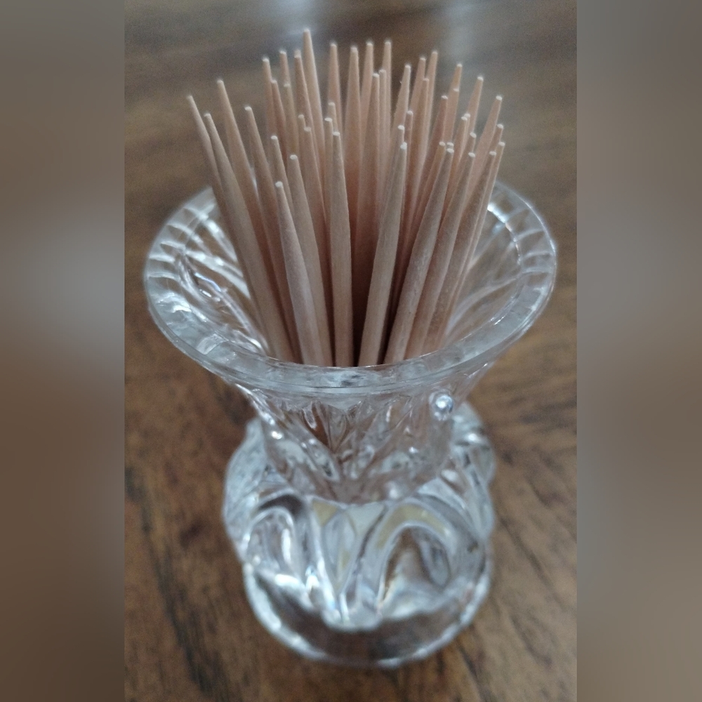 Bleikrystall 24% PbO Lead Crystal Toothpick Holder Made In West Germany 2.5" X 2